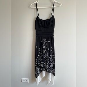 Trixxi Black and White Spaghetti Strap Midi Sundress